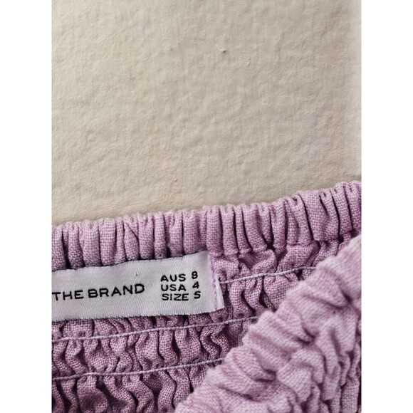 Faithful the Brand Annibelis Linen Mini Dress Lilac Puff Sleeves Size Small - Picture 6 of 8